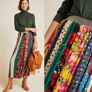 Anthropologie Spirited Patchwork Wide Leg Pants